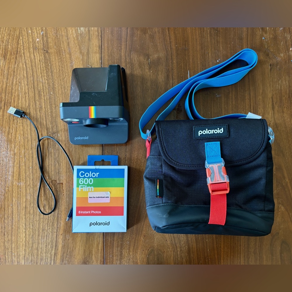 Polaroid Now+ Black Camera Set with Colorful Film